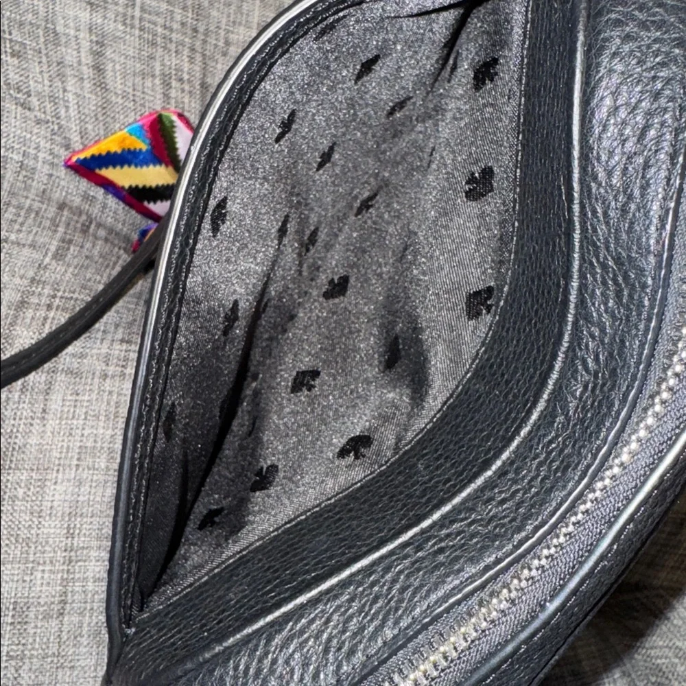 Kate Spade Bag Glitter On Mini Camera Black Pebbled Leather Crossbody